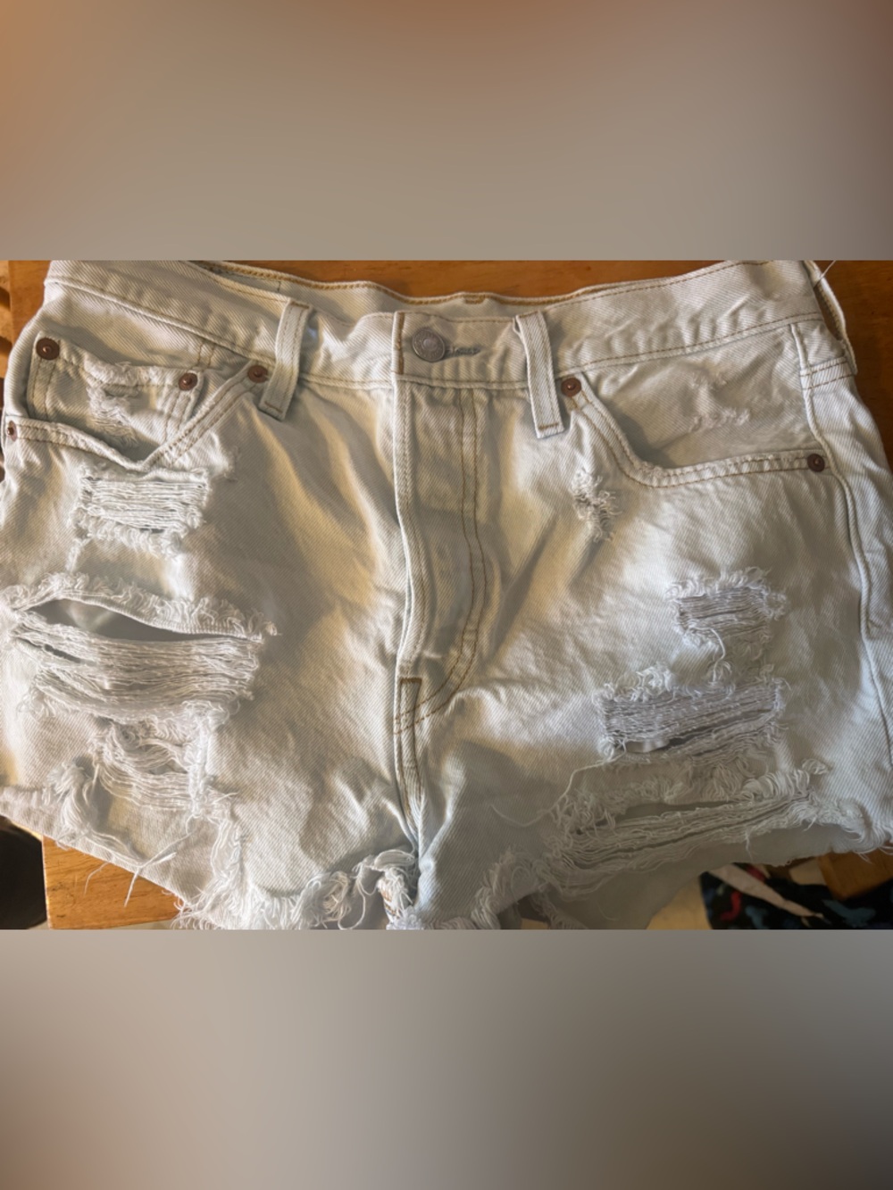 LEVI 501 Distressed Women's Denim Shorts Size 29 EUC
